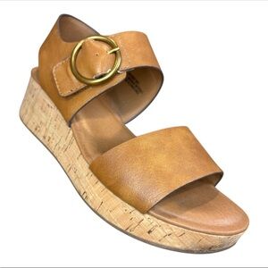 Eurosoft Finnly Wedge Tan Cork Sandals Size 7